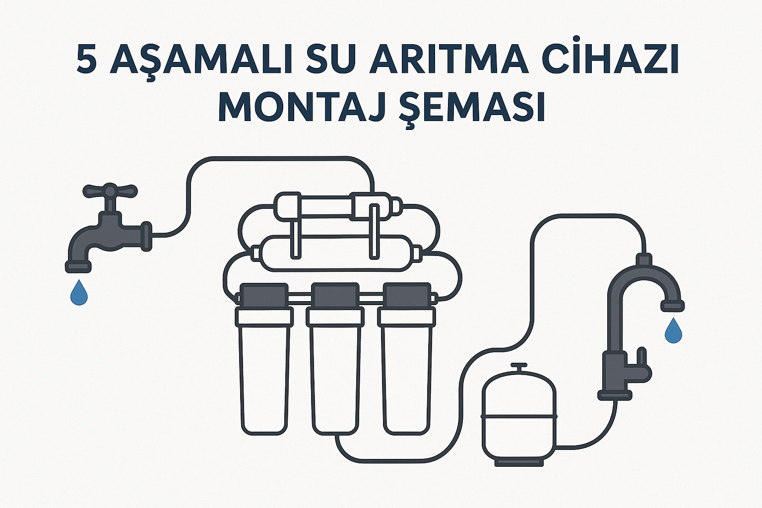 5 Aşamalı Su Arıtma Cihazı Montaj Şeması