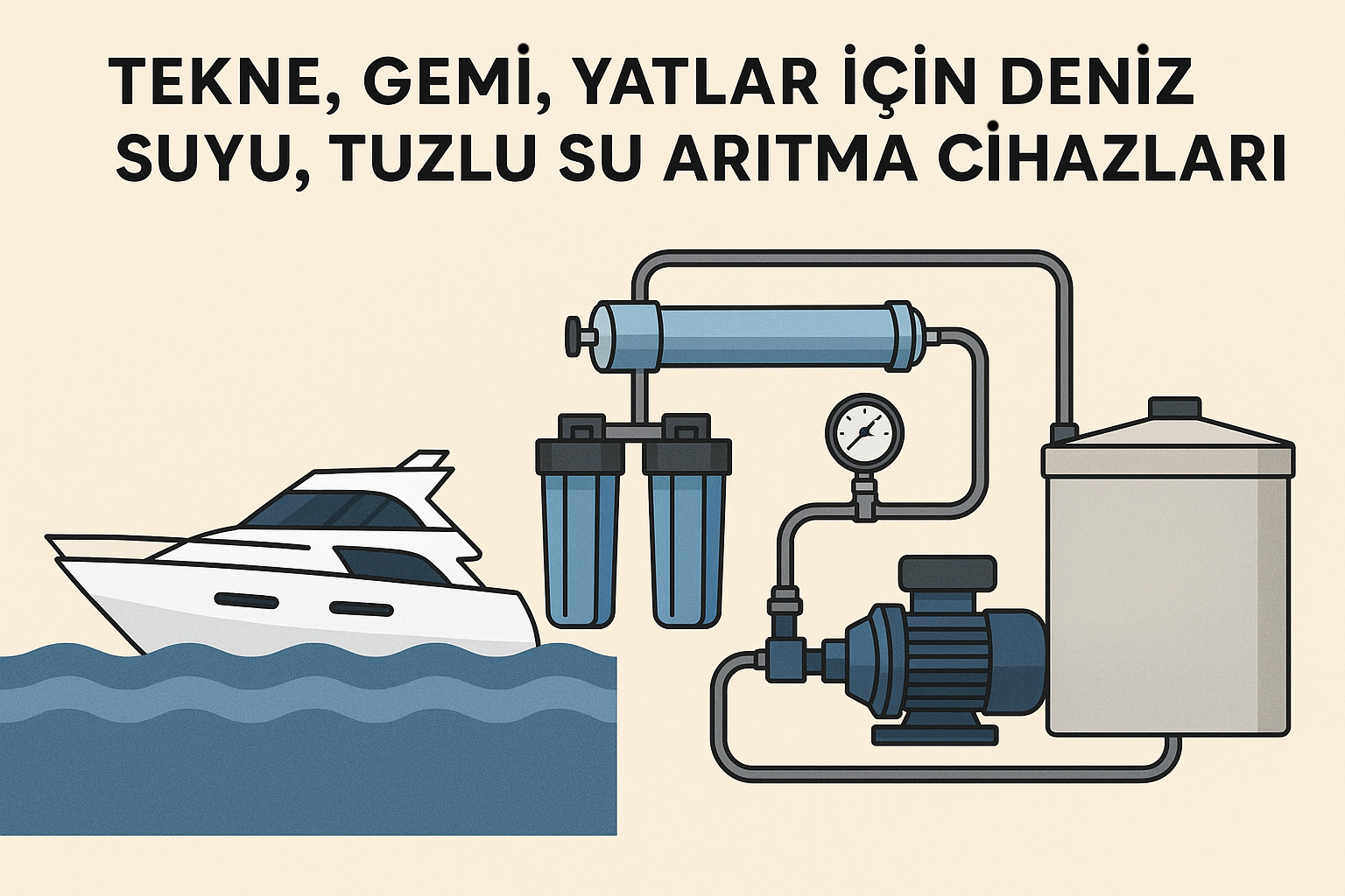 Tekne, Gemi ve Yat İçin Deniz Suyu Arıtma Cihazı Ters Ozmoz Su Üretim Sistemleri